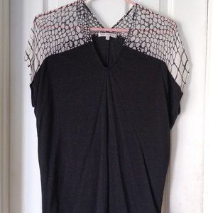 Red Haute Black blouse w/sheer shoulders